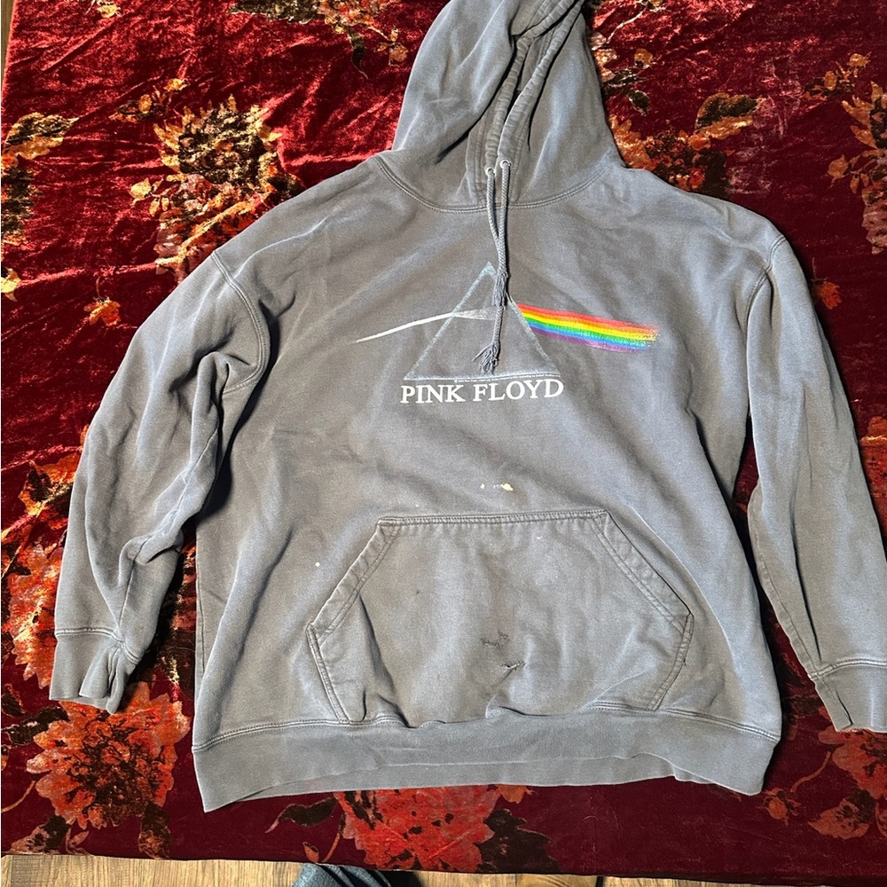 Pink Floyd Dark Side of the Moon Hoodie Prism Graphic Band Sweatshirt XL